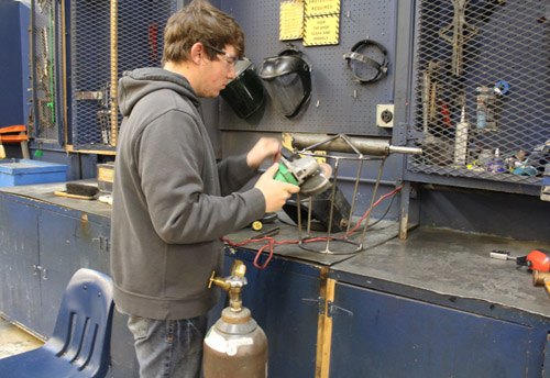 Student in workshop