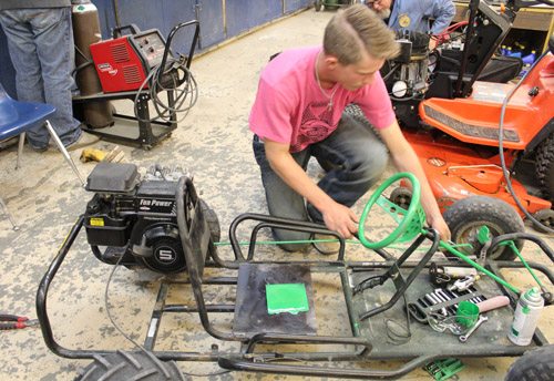 Student with go kart