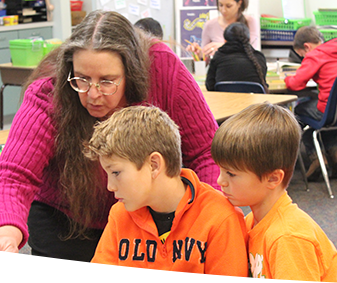 teacher with students