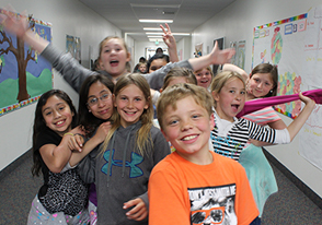 students in hall